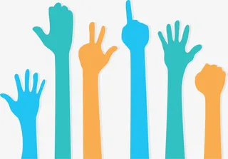 举手握拳的手势免抠