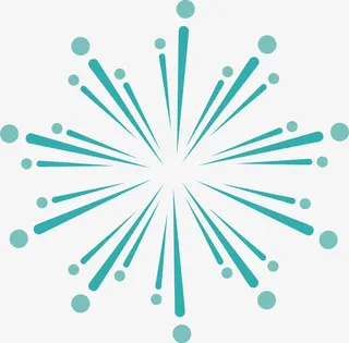 绿色射线烟花免抠