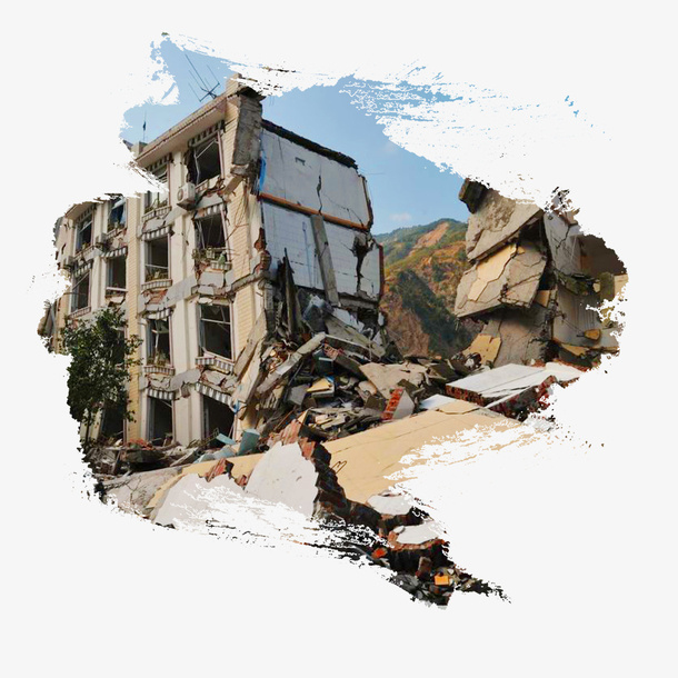 地震废墟场景素材免抠