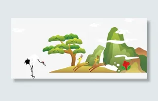 迎客松景观免抠