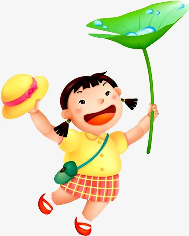 女孩放学回家六一儿童节61免抠