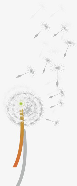 美丽春季飞舞蒲公英免抠