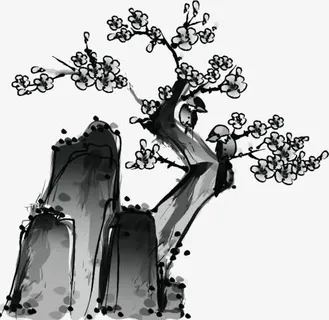 手绘梅花电视背景