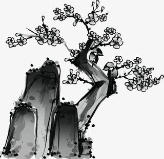 手绘梅花电视背景