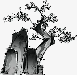 手绘梅花电视背景