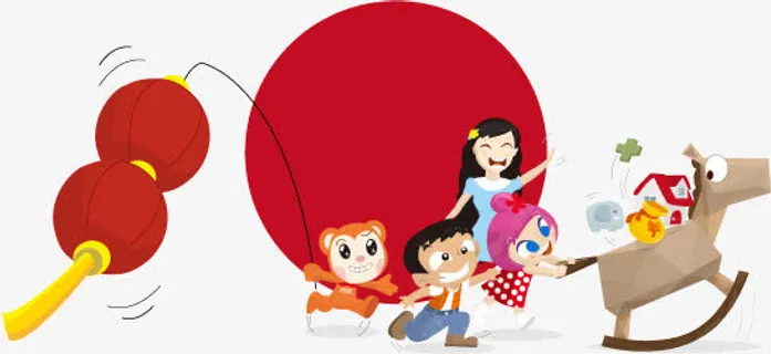 猴年大吉插画装饰免抠