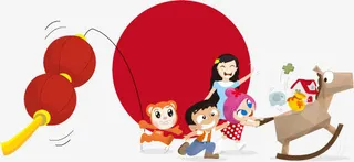 猴年大吉插画装饰免抠