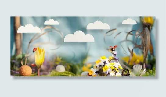 蓝色大自然女装花卉banner高清