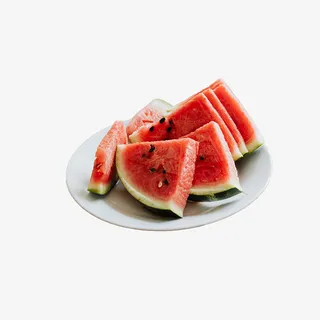 放在碟子里的西瓜免抠