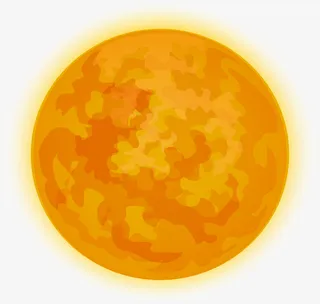 黄色卡通满月免抠