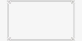 四角花纹文字框免抠