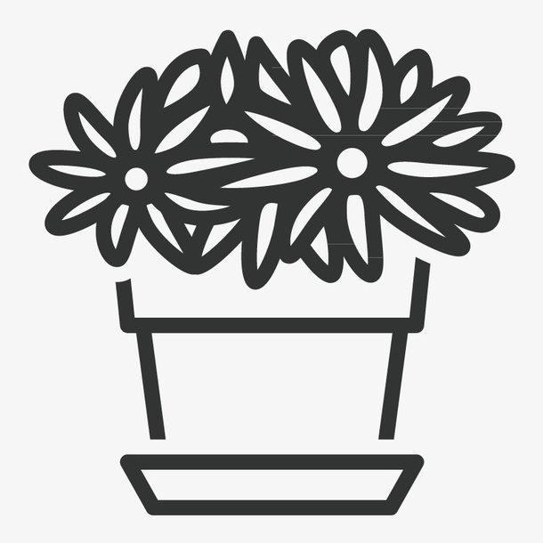 卡通手绘花盆免抠