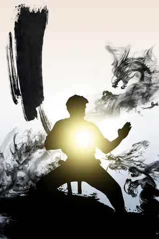 中国风水墨意境太极文化海报背景素材高清