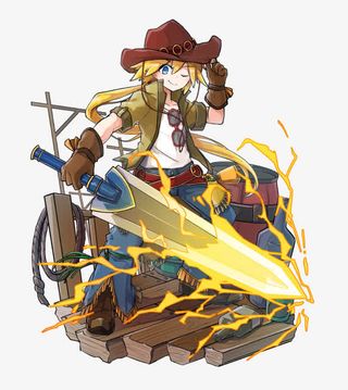 黄色光效武器人物免抠