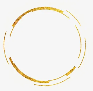 金色圆框免抠
