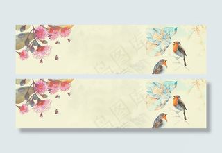 唯美手绘淘宝海报背景