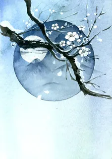 月夜下的梅花雪海报背景