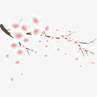 矢量手绘桃花素材免抠