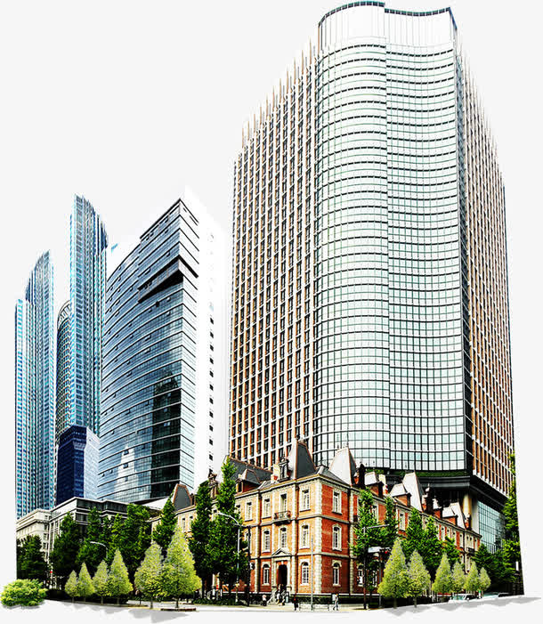 高楼大厦城市环境建设图片免抠
