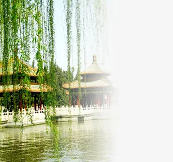 清明节日名胜垂柳风光免抠