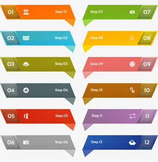 矢量网页标签设计免抠装饰ppt元素