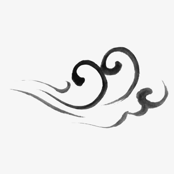 中国风水墨风格祥云免抠