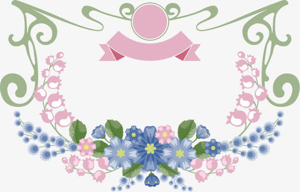 花卉边框设计矢量图免抠
