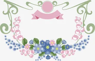 花卉边框设计矢量图免抠