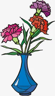 手绘康乃馨免抠