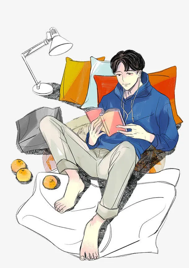 动画风格放松心情享受假日免抠