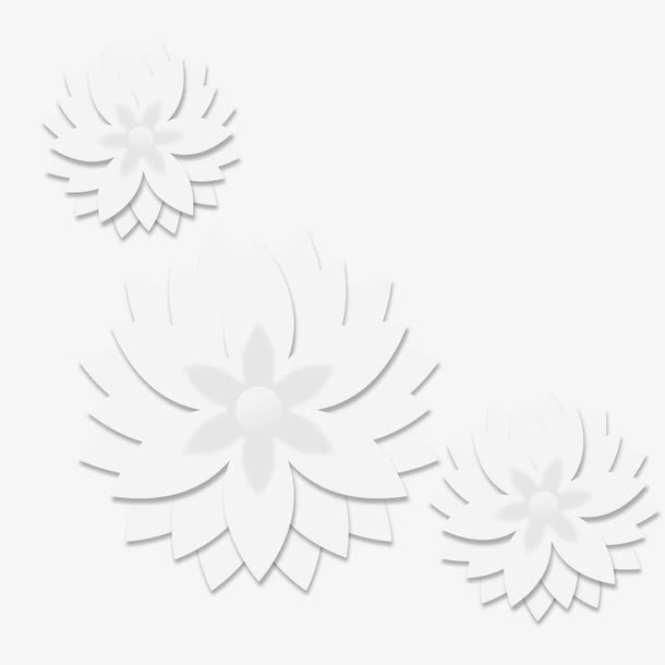 矢量剪纸花免抠