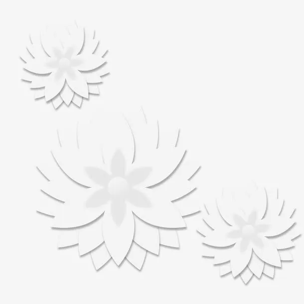 矢量剪纸花免抠