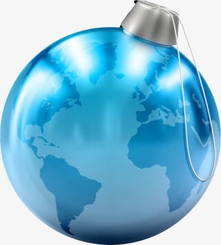 精美蓝色地球装饰球免抠