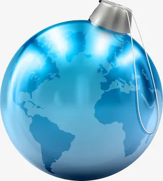 精美蓝色地球装饰球免抠