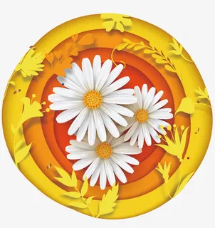 精美黄色的菊花图标矢量素材免抠