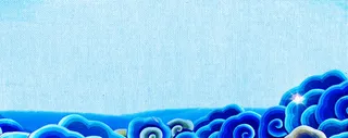蓝色祥云海海报背景高清