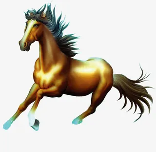 手绘马到成功展板设计免抠