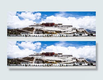 西藏布达拉宫建筑淘宝海报背景