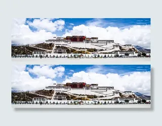 西藏布达拉宫建筑淘宝海报背景