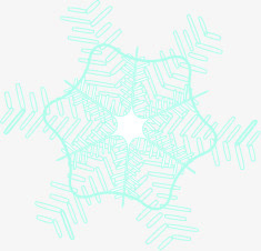 蓝色创意设计雪花美景免抠