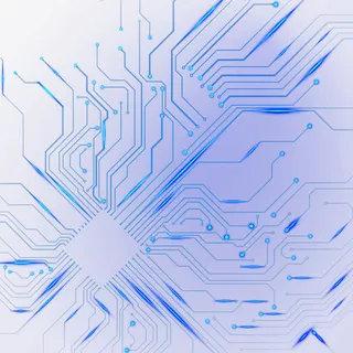 蓝色科技光效电子元件电路免抠