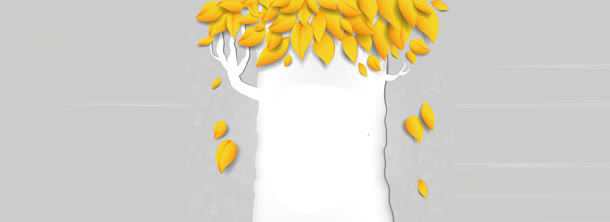 秋天树叶落叶手绘背景banner
