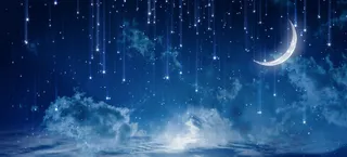 蓝色星空月亮背景装饰高清