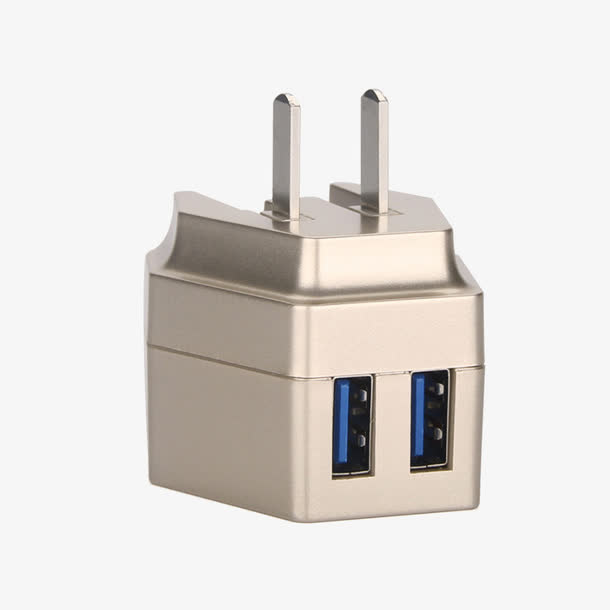 金属二口插座免抠