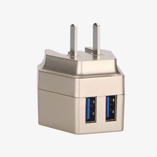 金属二口插座免抠