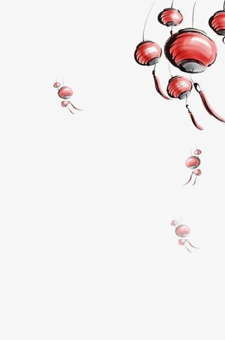 手绘红灯笼免抠