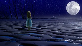 蓝色调夜晚星空高清