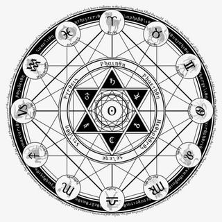 黑色手绘魔法阵海报背景