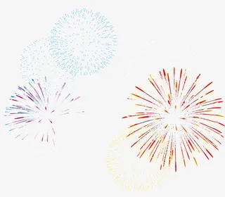 春节绽放的多彩烟花免抠