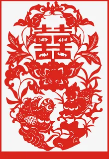 婚庆窗花剪纸免抠